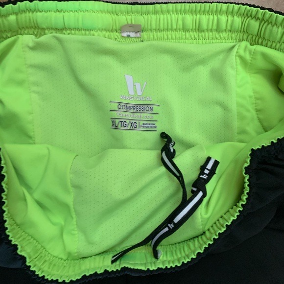 Vansydical men’s gym workout athletic elastic waist shorts SZ XL lined black - Picture 6 of 7